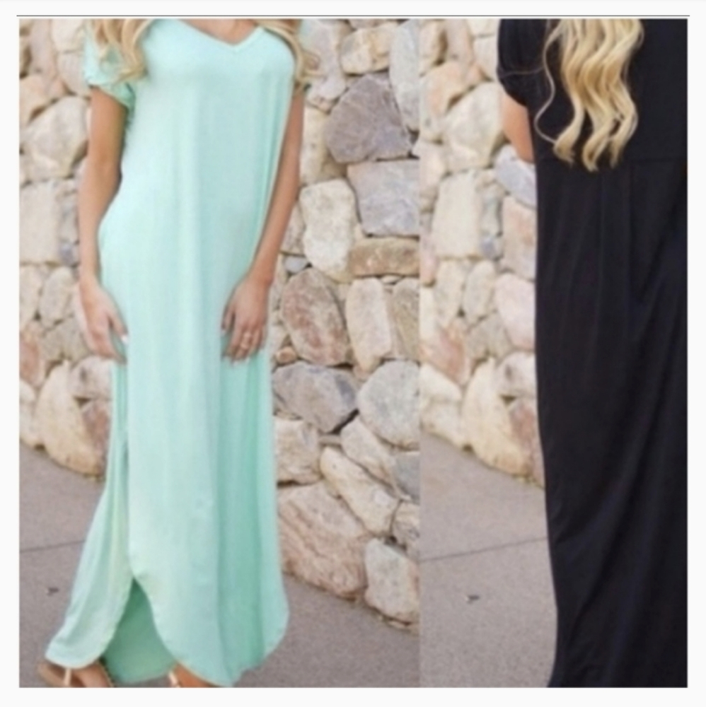 Boho Maxi Solid Dress Cover Up